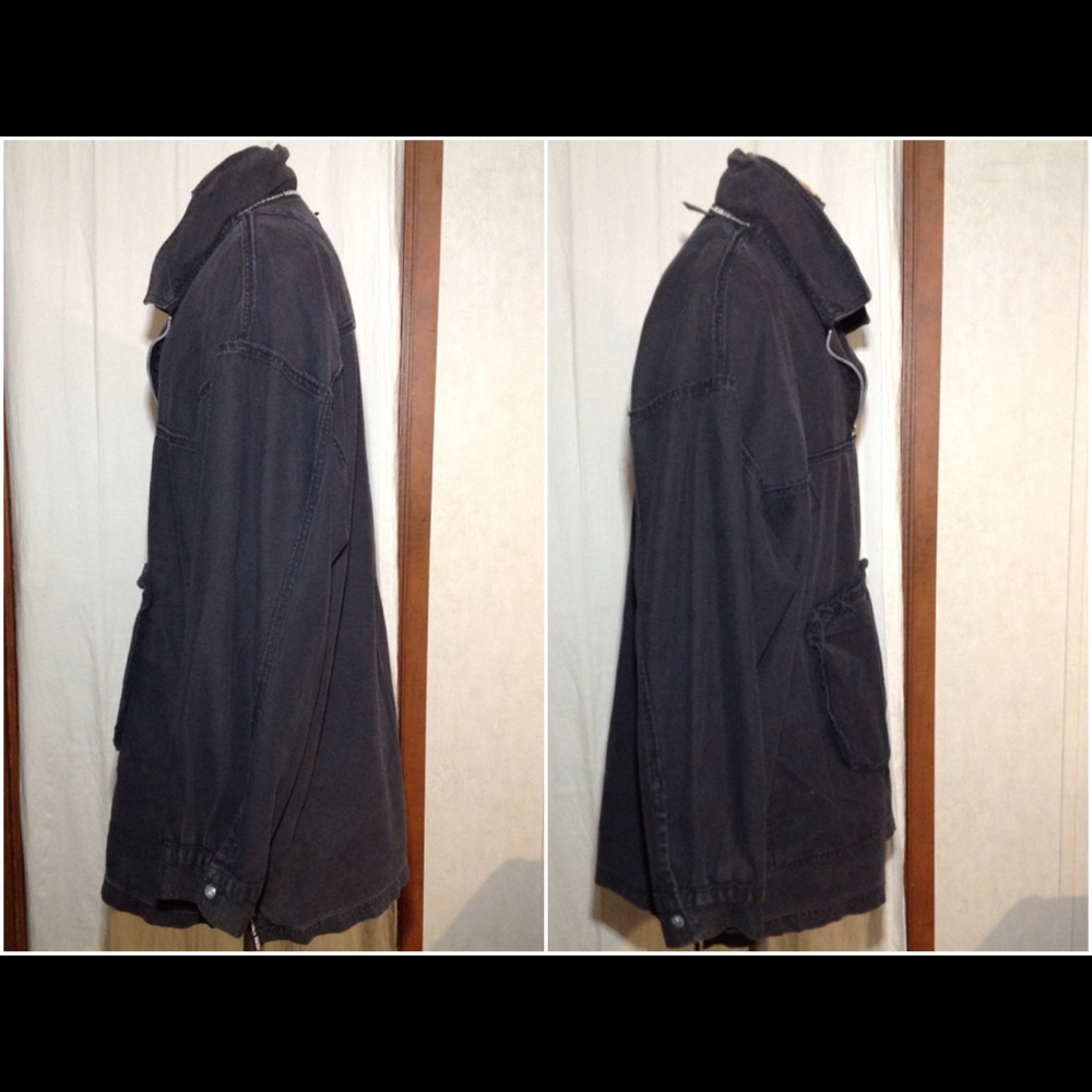 Men's Size Xl Results Jeans 1/4 Zip Denim Pullover View 4